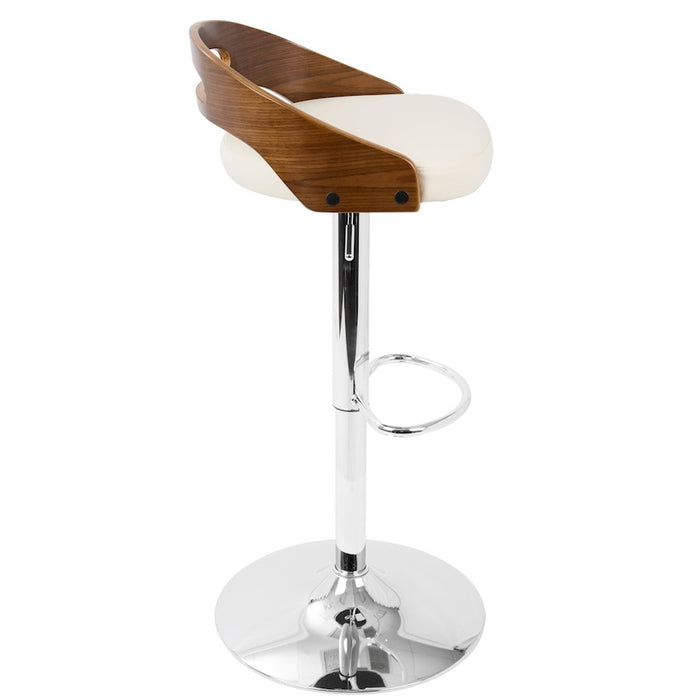 LumiSource Cassis Adj Barstool, Set/2, CH/WAL/CR