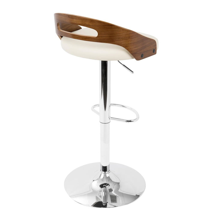 LumiSource Cassis Adj Barstool, Set/2, CH/WAL/CR