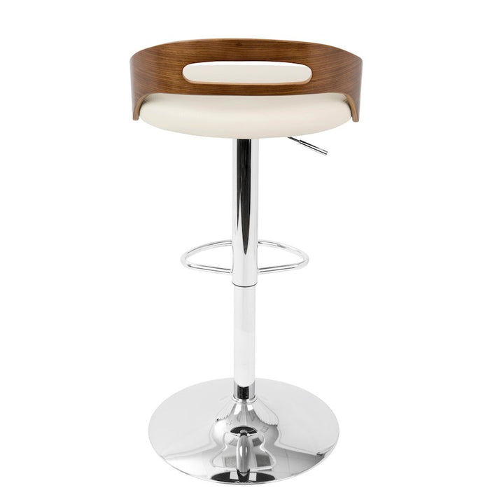 LumiSource Cassis Adj Barstool, Set/2, CH/WAL/CR