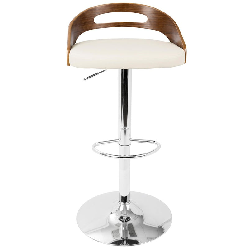 LumiSource Cassis Adj Barstool, Set/2, CH/WAL/CR