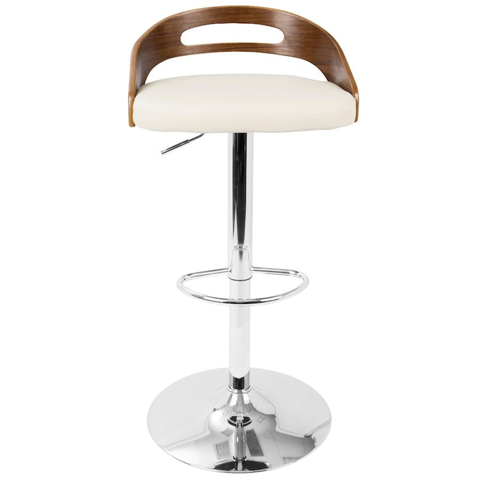 LumiSource Cassis Adj Barstool, Set/2, CH/WAL/CR