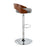 LumiSource Cassis Barstool in Chrome/Walnut Wood/Grey PU
