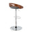LumiSource Cassis Barstool in Chrome/Walnut Wood/Grey PU