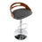 LumiSource Cassis Barstool in Chrome/Walnut Wood/Grey PU