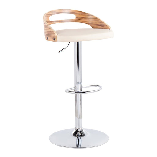 LumiSource Cassis Adj Barstool, Set/2, CH/Zebra/CR