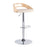 LumiSource Cassis Barstool in Chrome/Natural Wood/Cream PU - BS-CASSISNACR