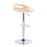 LumiSource Cassis Barstool in Chrome/Natural Wood/Cream PU