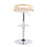 LumiSource Cassis Barstool in Chrome/Natural Wood/Cream PU