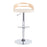 LumiSource Cassis Barstool in Chrome/Natural Wood/Cream PU