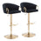 LumiSource Claire Adjustable Bar Stool, Set of 2, Gold/Black - BS-CLAIRE2AUVBK2