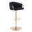 LumiSource Claire Adjustable Bar Stool, Set of 2, Gold/Black