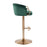 LumiSource Claire Adjustable Bar Stool, Set of 2, Gold/Green