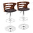 LumiSource Cosi Adj Barstool, Set/2, Chrome/Walnut/Brown - BS-COSI2-SWVWHLBN2