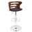 LumiSource Cosi Adj Barstool, Set/2, Chrome/Walnut/Brown