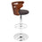 LumiSource Cosi Adj Barstool, Set/2, Chrome/Walnut/Brown