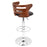 LumiSource Cosi Adj Barstool, Set/2, Chrome/Walnut/Brown