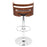 LumiSource Cosi Adj Barstool, Set/2, Chrome/Walnut/Brown