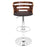 LumiSource Cosi Adj Barstool, Set/2, Chrome/Walnut/Brown