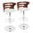 LumiSource Cosi Barstool, Set of 2, Chrome/Walnut/Cream PU - BS-COSI2-SWVWHLWLC2