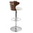 LumiSource Cosi Barstool, Set of 2, Chrome/Walnut/Cream PU
