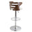 LumiSource Cosi Barstool, Set of 2, Chrome/Walnut/Cream PU