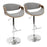 LumiSource Curvo Barstool, Set of 2, Chrome/Walnut/Grey - BS-CURVO2-SWVTWLLGY2
