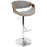 LumiSource Curvo Barstool, Set of 2, Chrome/Walnut/Grey