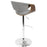 LumiSource Curvo Barstool, Set of 2, Chrome/Walnut/Grey