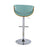 LumiSource Curvo Barstool, Set of 2, Chrome/Walnut/Teal