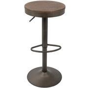 LumiSource Dakota Barstool Set of 2 | Antique Brown Wood & Black Metal | Industrial Kitchen & Bar Seating | 15 x 15 x 23-31 in H | Model BS-DAKAN-BN2