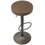 LumiSource Dakota Barstool Set of 2 | Antique Brown Wood & Black Metal | Industrial Kitchen & Bar Seating | 15 x 15 x 23-31 in H | Model BS-DAKAN-BN2