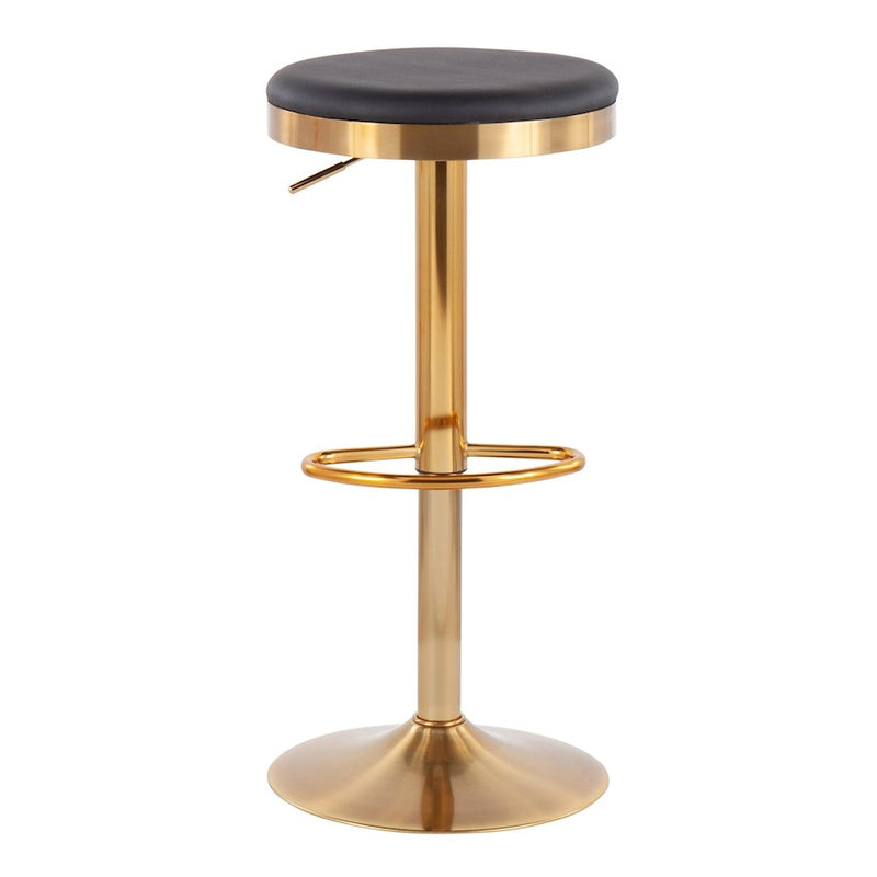 LumiSource Dakota Upholstered Barstool, Set of 2, Gold/Black