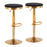 LumiSource Dakota Upholstered Barstool, Set/2, Gold/BK Velvet - BS-DAKOTAAUVBK2