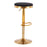 LumiSource Dakota Upholstered Barstool, Set of 2, Gold/Black Velvet