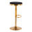 LumiSource Dakota Upholstered Barstool, Set of 2, Gold/Black Velvet