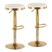 LumiSource Dakota Upholstered Barstool, Set of 2, Gold/Cream - BS-DAKOTAAUVCR2