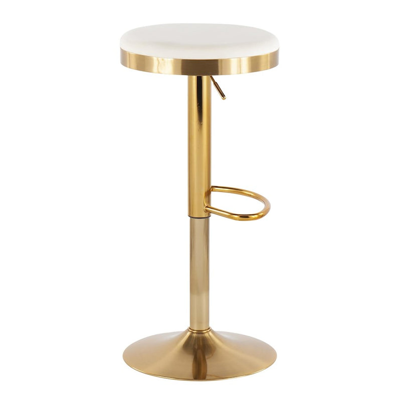 LumiSource Dakota Upholstered Barstool, Set of 2, Gold/Cream