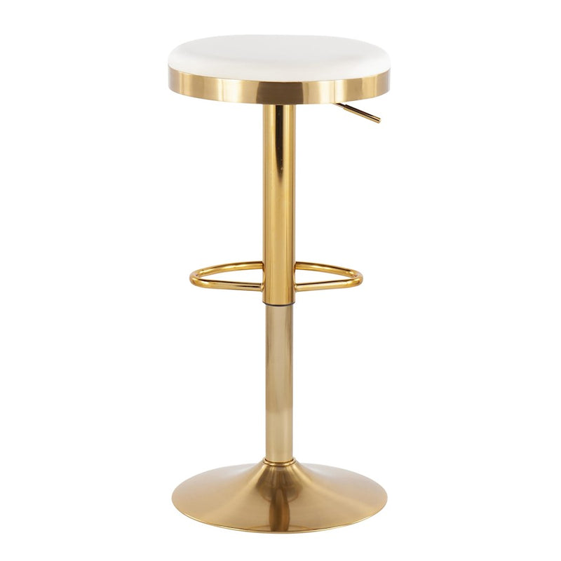 LumiSource Dakota Upholstered Barstool, Set of 2, Gold/Cream