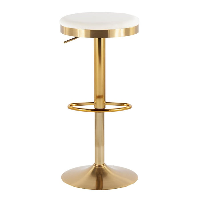 LumiSource Dakota Upholstered Barstool, Set of 2, Gold/Cream