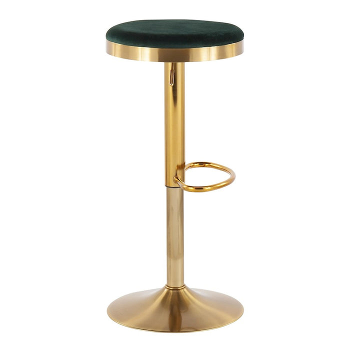 LumiSource Dakota Upholstered Barstool, Set of 2, Gold/Green