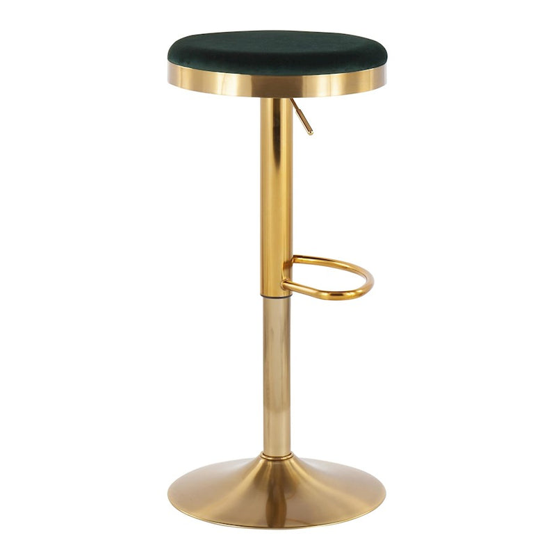 LumiSource Dakota Upholstered Barstool, Set of 2, Gold/Green