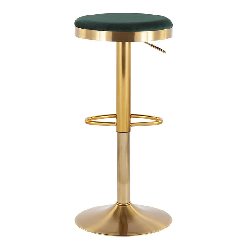 LumiSource Dakota Upholstered Barstool, Set of 2, Gold/Green