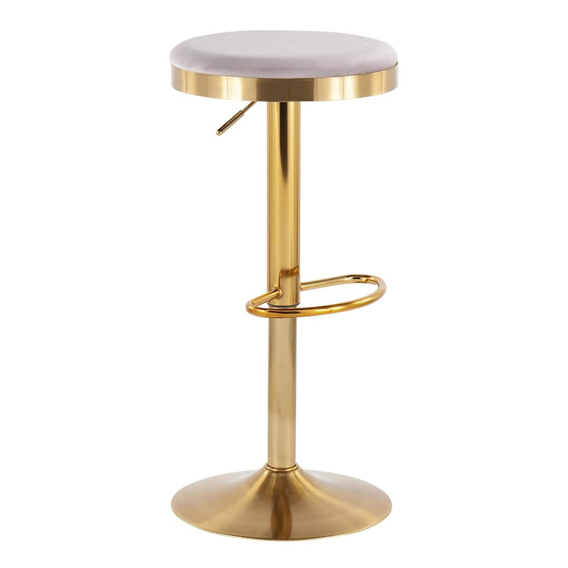 LumiSource Dakota Upholstered Barstool, Set of 2, Gold/Silver