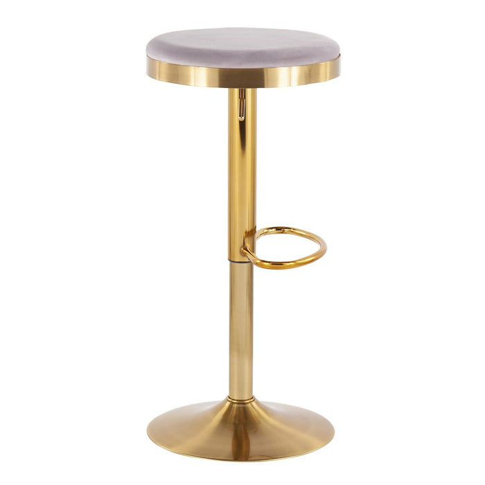LumiSource Dakota Upholstered Barstool, Set of 2, Gold/Silver
