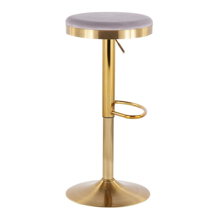 LumiSource Dakota Upholstered Barstool, Set of 2, Gold/Silver