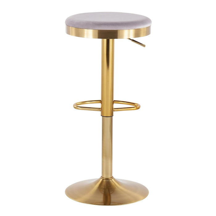 LumiSource Dakota Upholstered Barstool, Set of 2, Gold/Silver