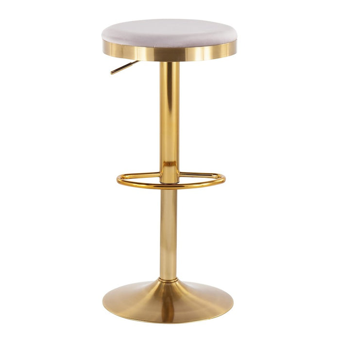 LumiSource Dakota Upholstered Barstool, Set of 2, Gold/Silver