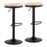 LumiSource Dakota Barstool, Set of 2, Black Metal/Natural Wood - BS-DAKOTABKNA2
