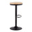 LumiSource Dakota Barstool, Set of 2, Black Metal/Natural Wood