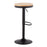 LumiSource Dakota Barstool, Set of 2, Black Metal/Natural Wood